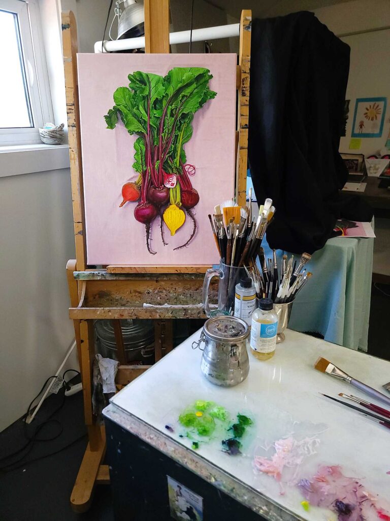Studio - Beets painting in progress