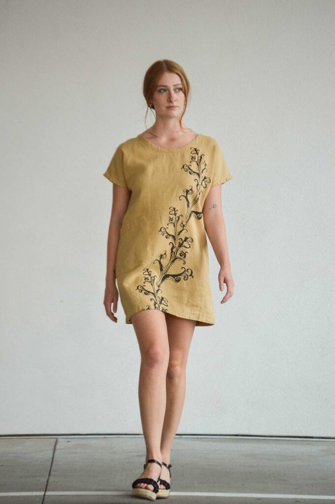 Frond Dress in Maize