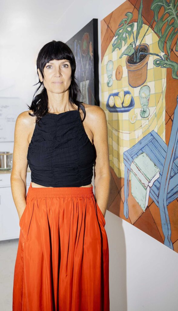 Kim in studio