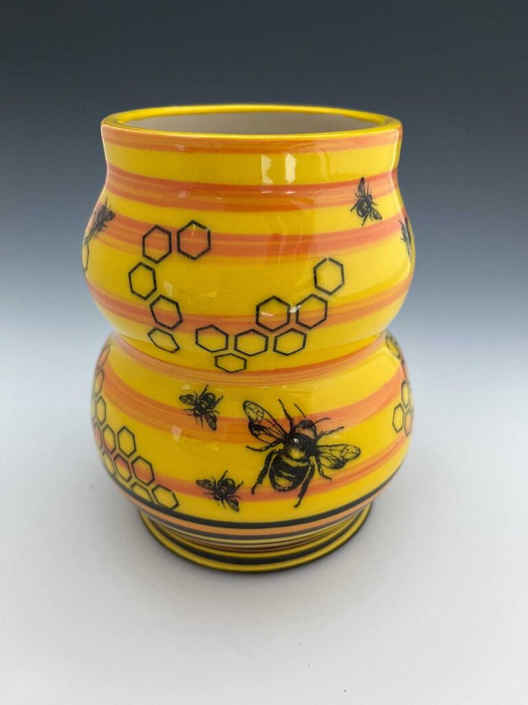 Bee Vase with Stripes