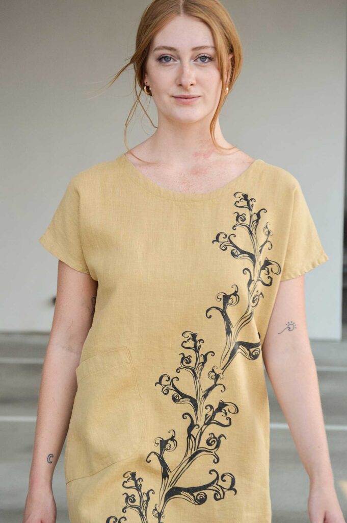 Frond Dress in Maize Detail