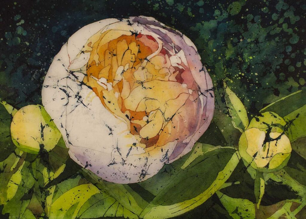 Watercolor Batik Peony