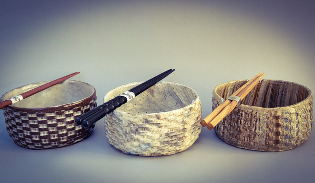 Basket weave bowls